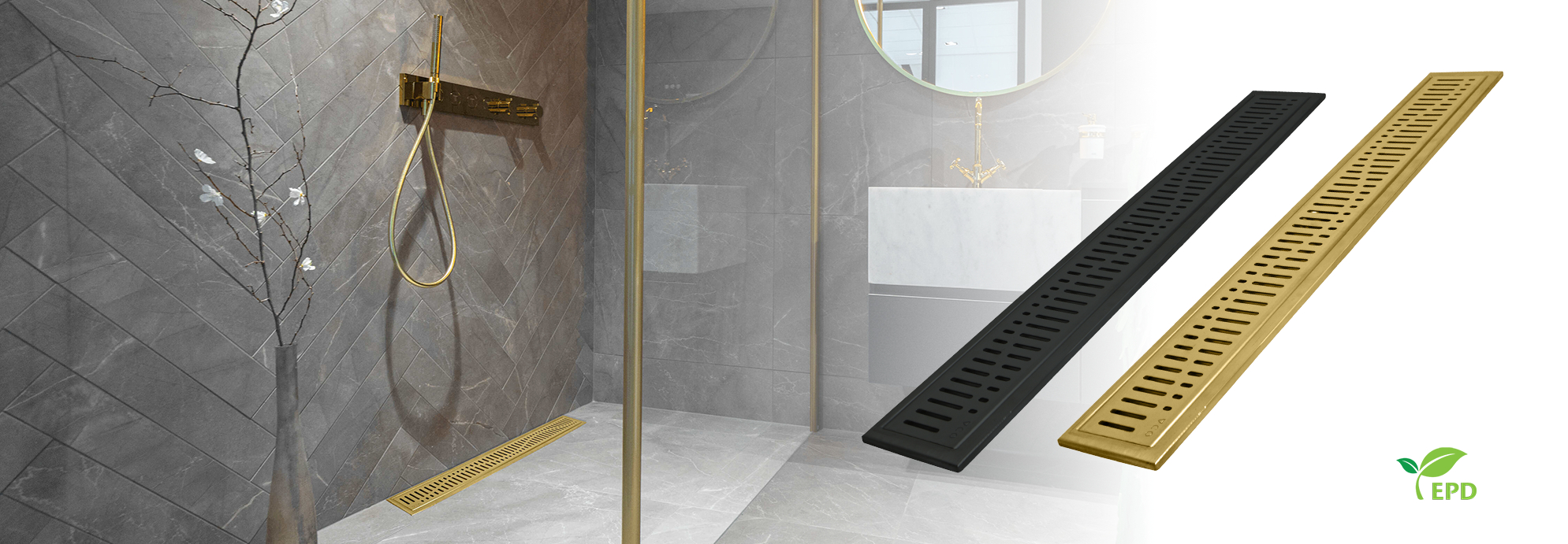 Farvede showerdrains